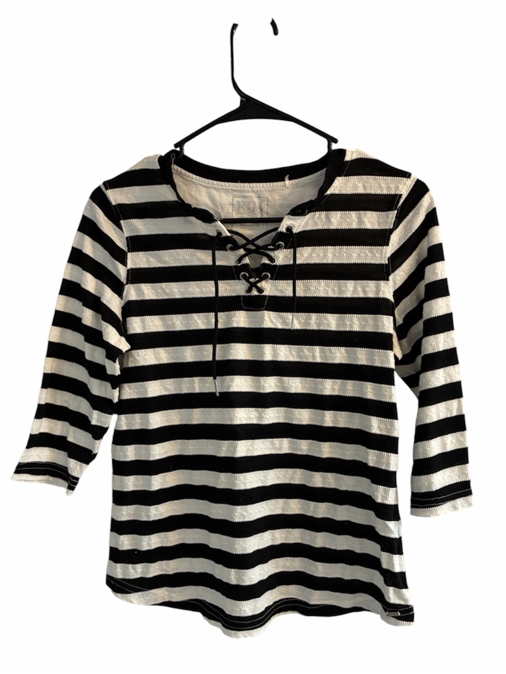 FDJ black and white striped top